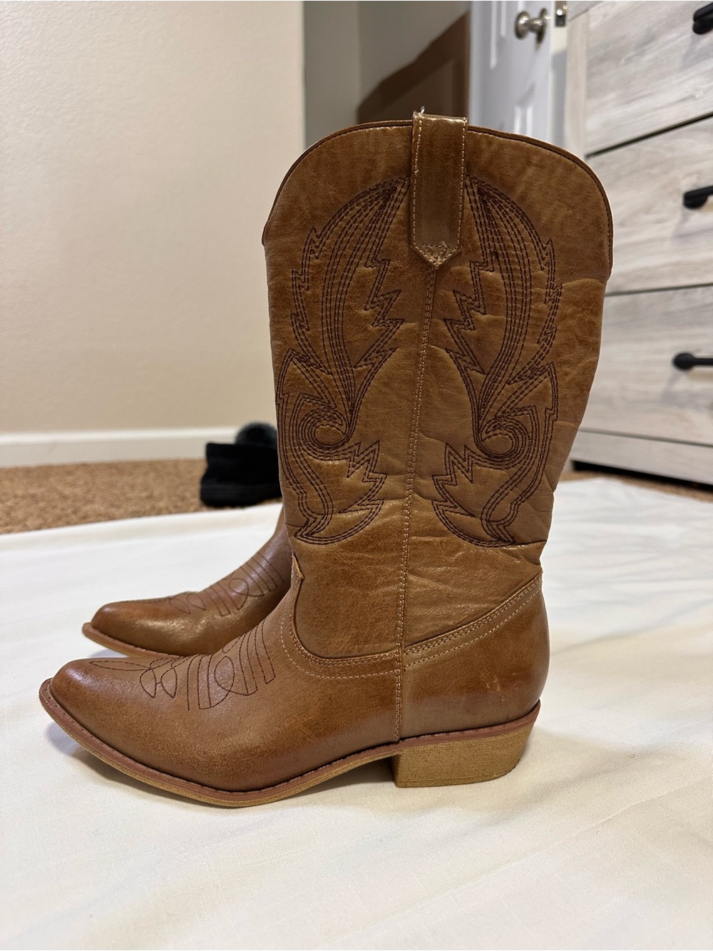Gaucho Women's Tan Western Cowboy Boots S 6.5 wide